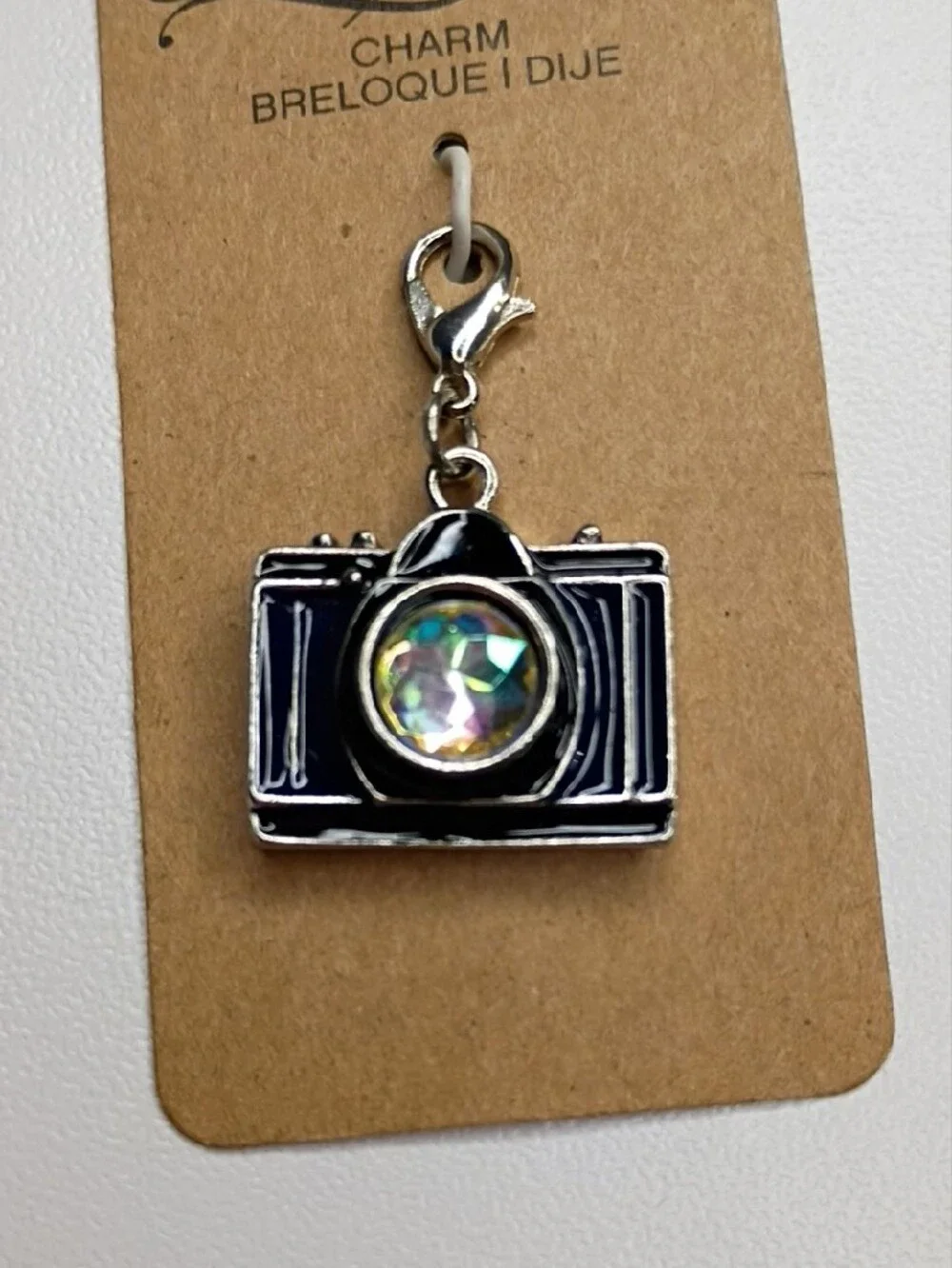 Charmalong Camera Charm - Silver with Black Accent